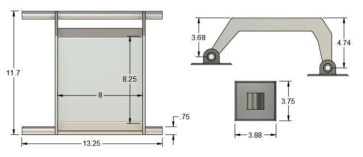 Dimensions for the Swellfish Downrigger Mount