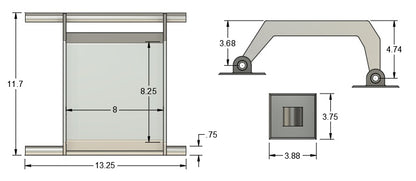 Dimensions for the Swellfish Downrigger Mount