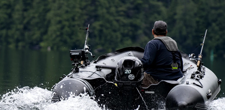 A Swellfish Classic showing off the Angler Combo exploring on a lake in British Columbia