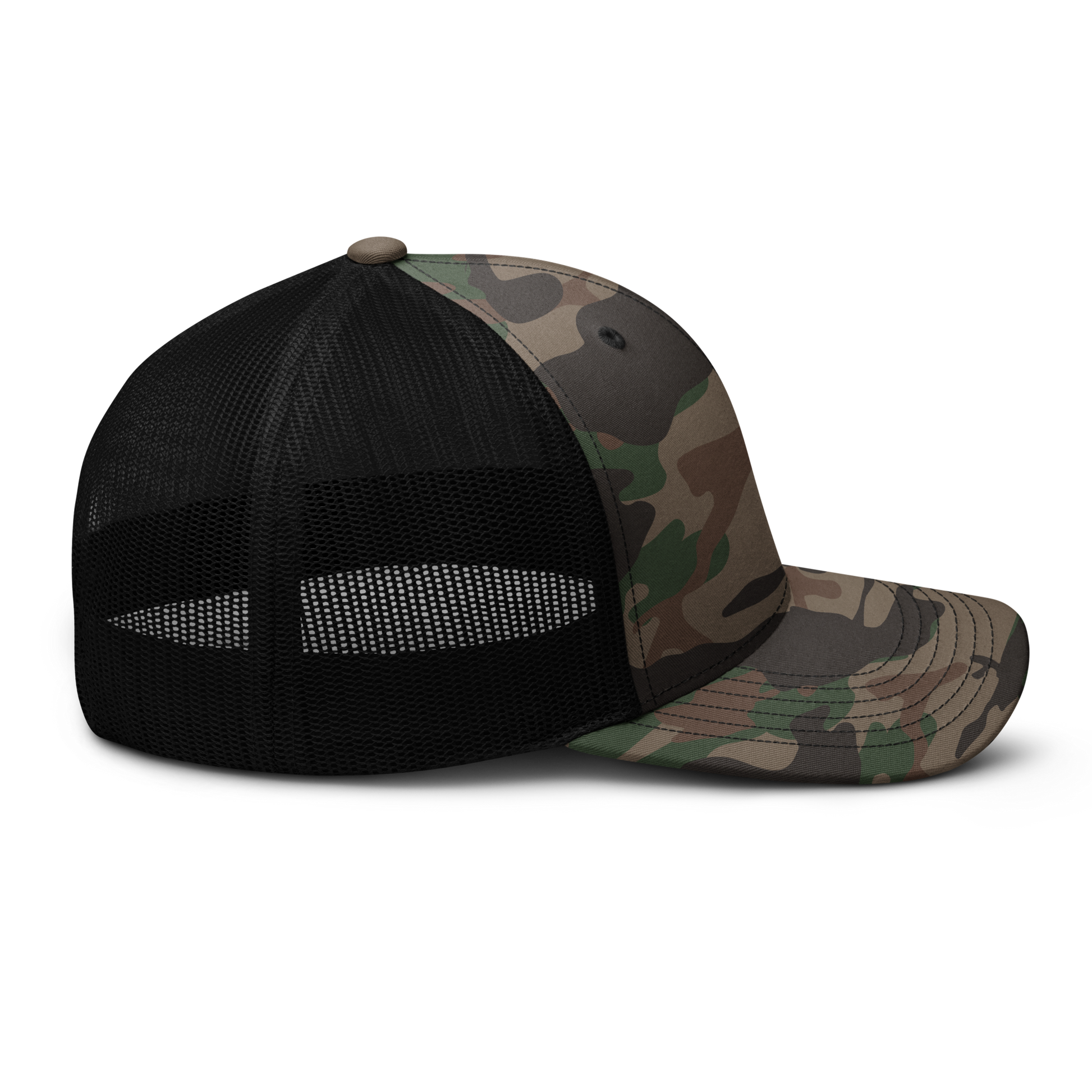 FusionTech Redneck Hillbilly Kiss My Bass Black/Camo Camouflage Fishing Cap #1 Cap920 Hat, adult Unisex, Size: One Size